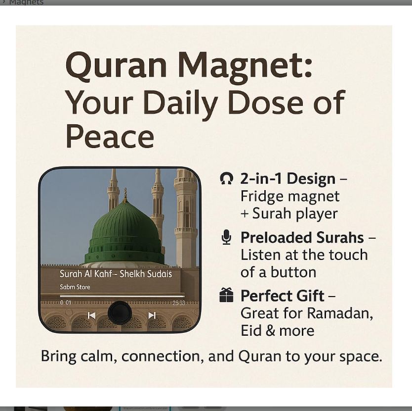 High Quality Custom Quran Music Fridge Large for Ramadan Christmas School Wedding ACryl Plastic Gift Square Shape Home Souvenir